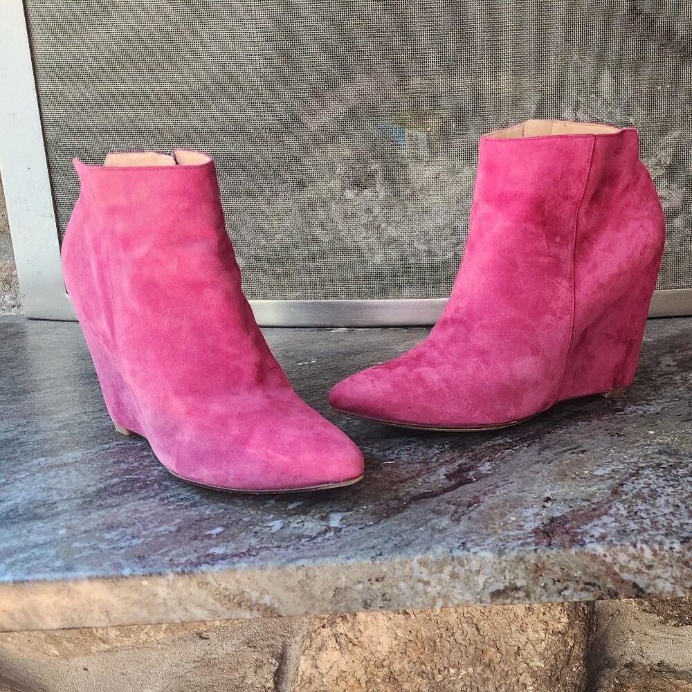 Cole Haan Winery Suede Wedge Verdi Bootie Size 8B - Picture 5 of 16